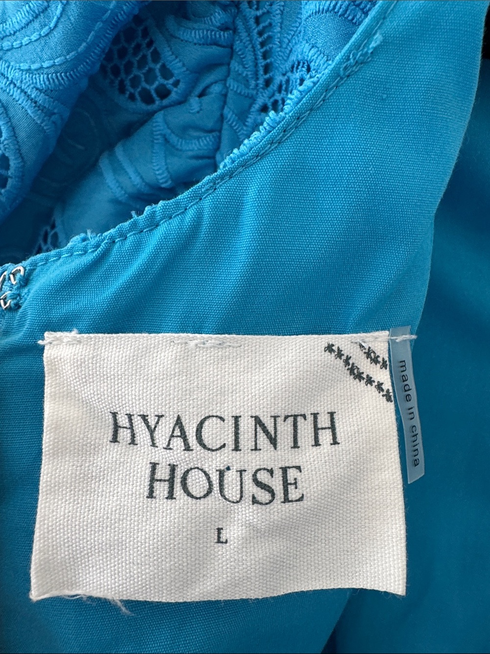 Tuckernuck HYACINTH HOUSE Azure Eyelet Ainsley Midi Dress Size L - Picture 9 of 13